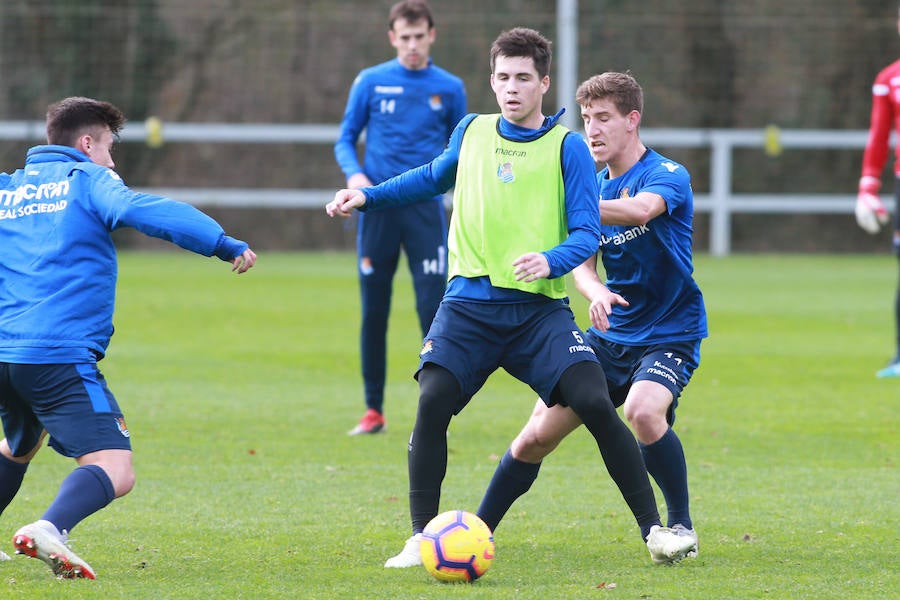 Los de Garitano han entrenado esta mañana en Zubieta tratando de olvidar la derrota en Anoeta y pensando ya en su próximo rival.