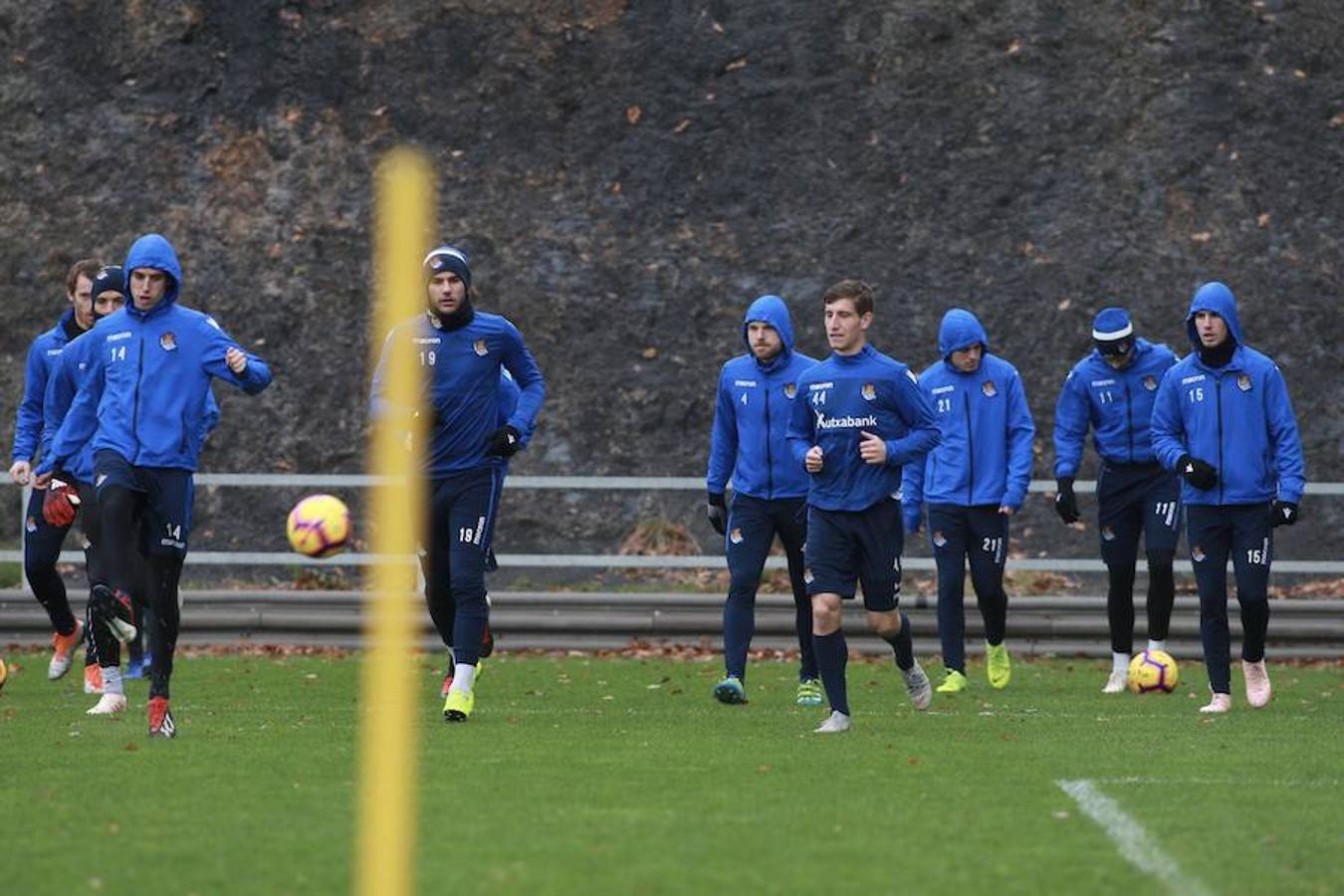 El equipo txuri-urdin se ha ejercitado hoy en Zubieta antes de medirse este sábado al Getafe