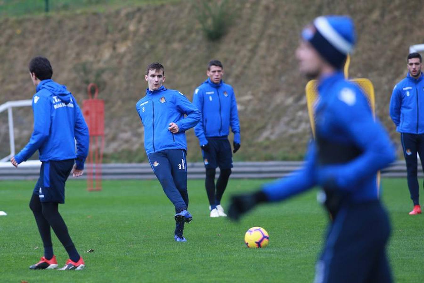 El equipo txuri-urdin se ha ejercitado hoy en Zubieta antes de medirse este sábado al Getafe