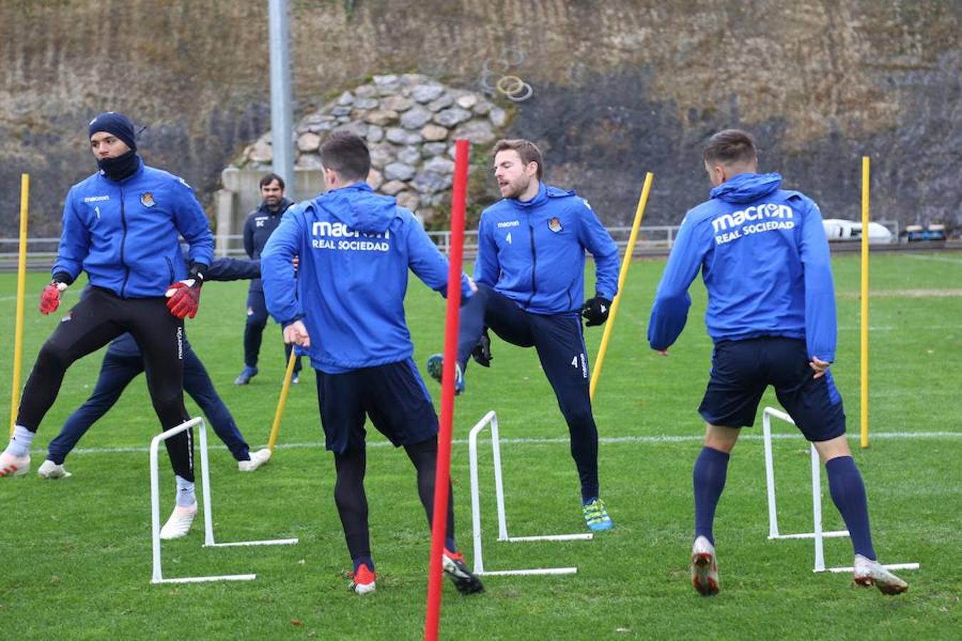 El equipo txuri-urdin se ha ejercitado hoy en Zubieta antes de medirse este sábado al Getafe