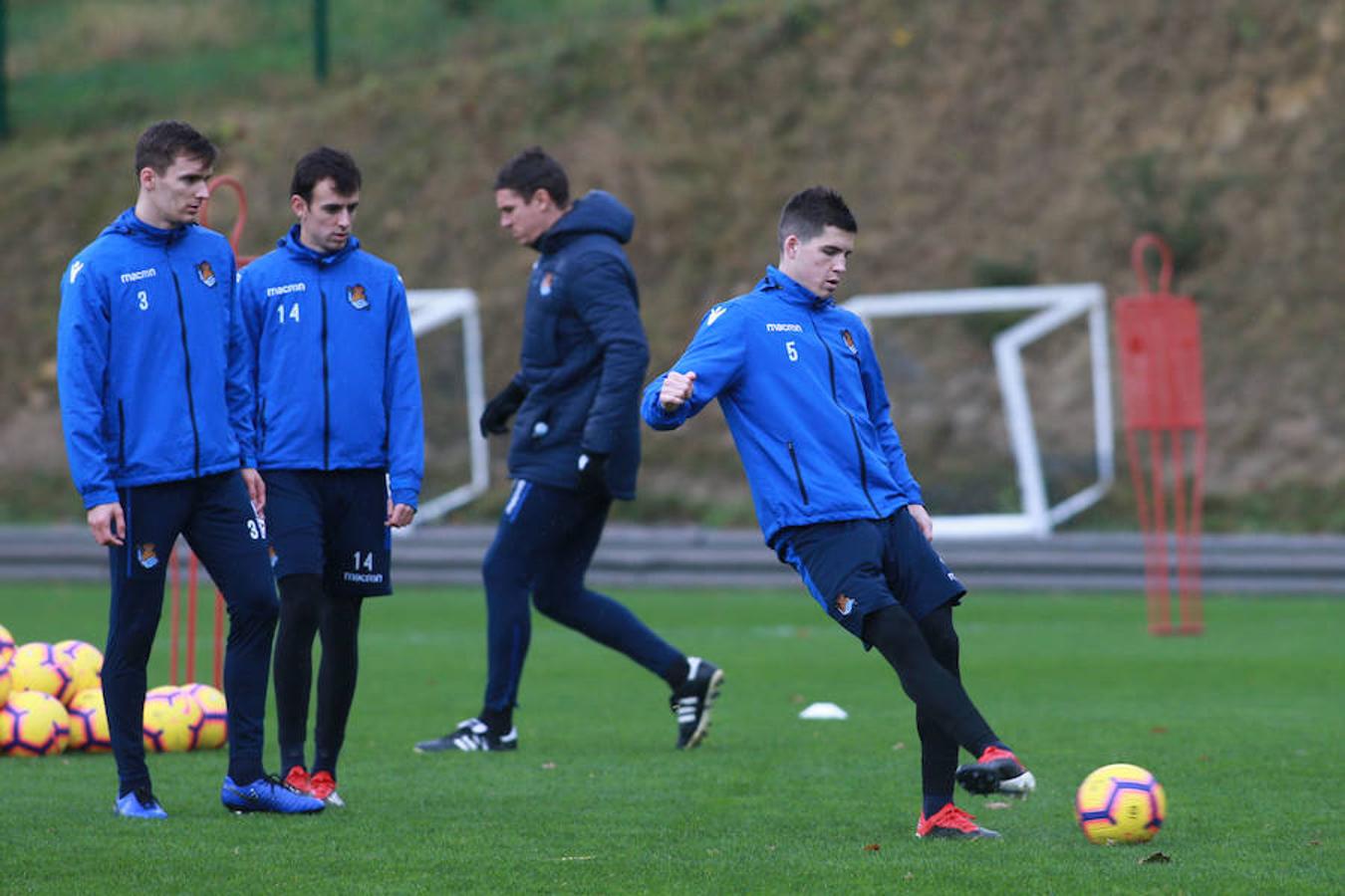 El equipo txuri-urdin se ha ejercitado hoy en Zubieta antes de medirse este sábado al Getafe