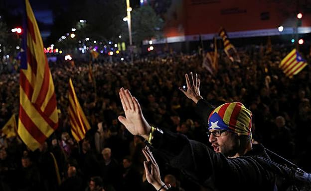 Manifestantes en Barcelona. 