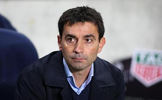 Garitano en el último partido de la Real en Anoeta. 