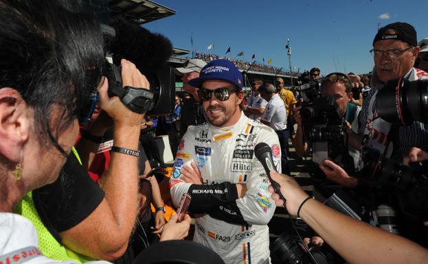Fernando Alonso, tras la clasificación previa a las 500 Millas de Indianápolis de 2017.