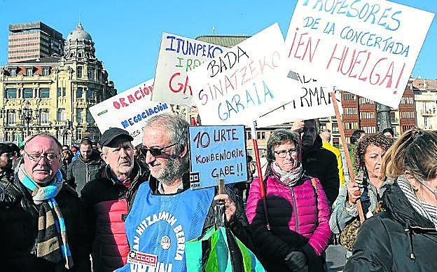 Manifestación de los profesores en Bilbao.
