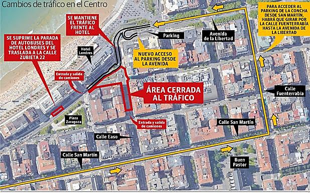 Consulta las modificaciones de tráfico por la obra de la boca de acceso al Topo junto al hotel Londres