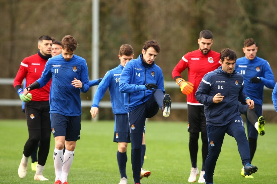 La Real Sociedad ha completado esta sábado la última sesión preparatoria antes de recibir al Huesca este domingo en Anoeta. 