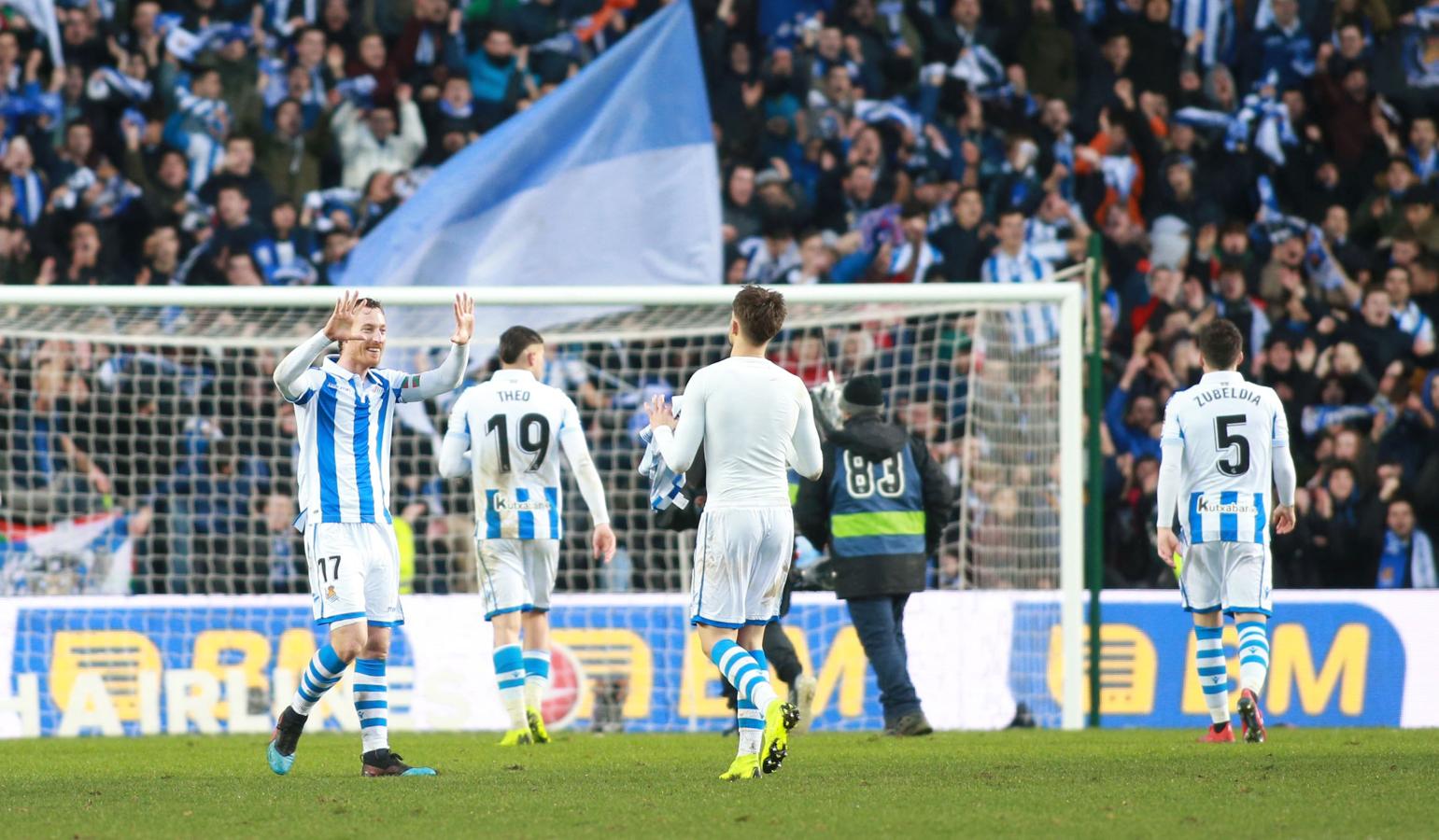 Las mejores imágenes del derbi entre la Real Sociedad y el Athletic en Anoeta. 
