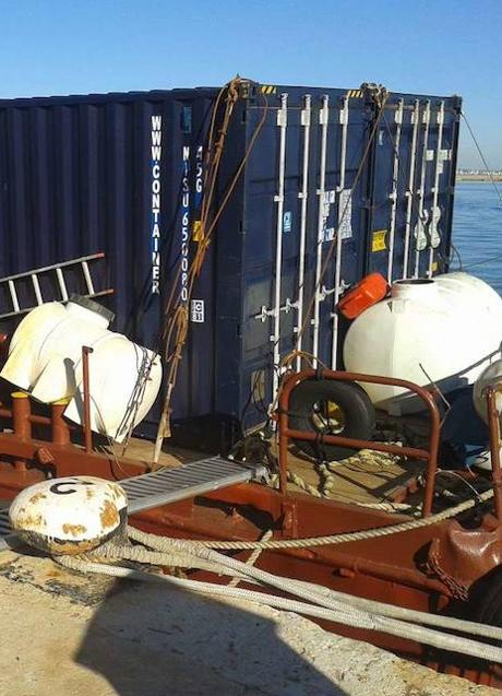 Imagen - Container en el que iban las cajas de tabaco