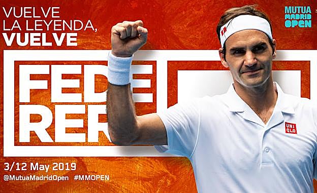 Roger Federer volverá a jugar en la Caja Mágica de Madrid. 