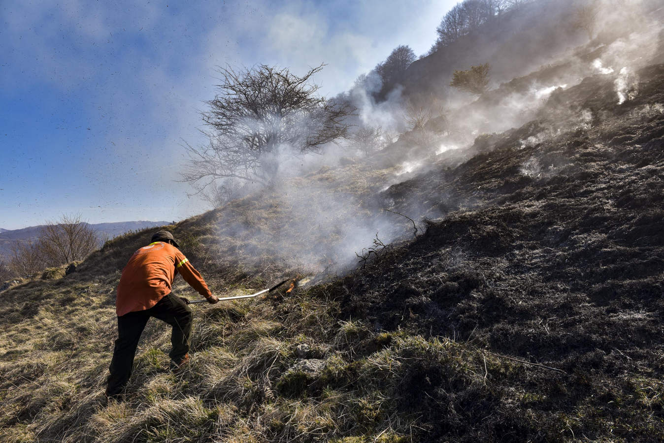 Hacia la una de la madrugada de este miércoles, los bomberos han tenido que actuar de urgencia, ya que el fuego ha llegado rápidamente a zonas cercanas a Bedaio y a la cima del monte Zabalegi.