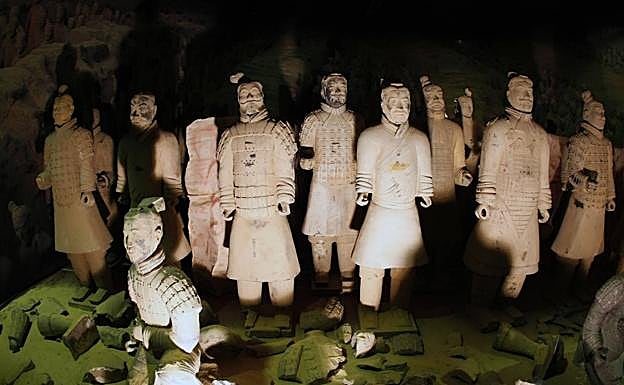 Imagen. Así son los Guerreros de Xian que se podrán visitar en Pasaia. 