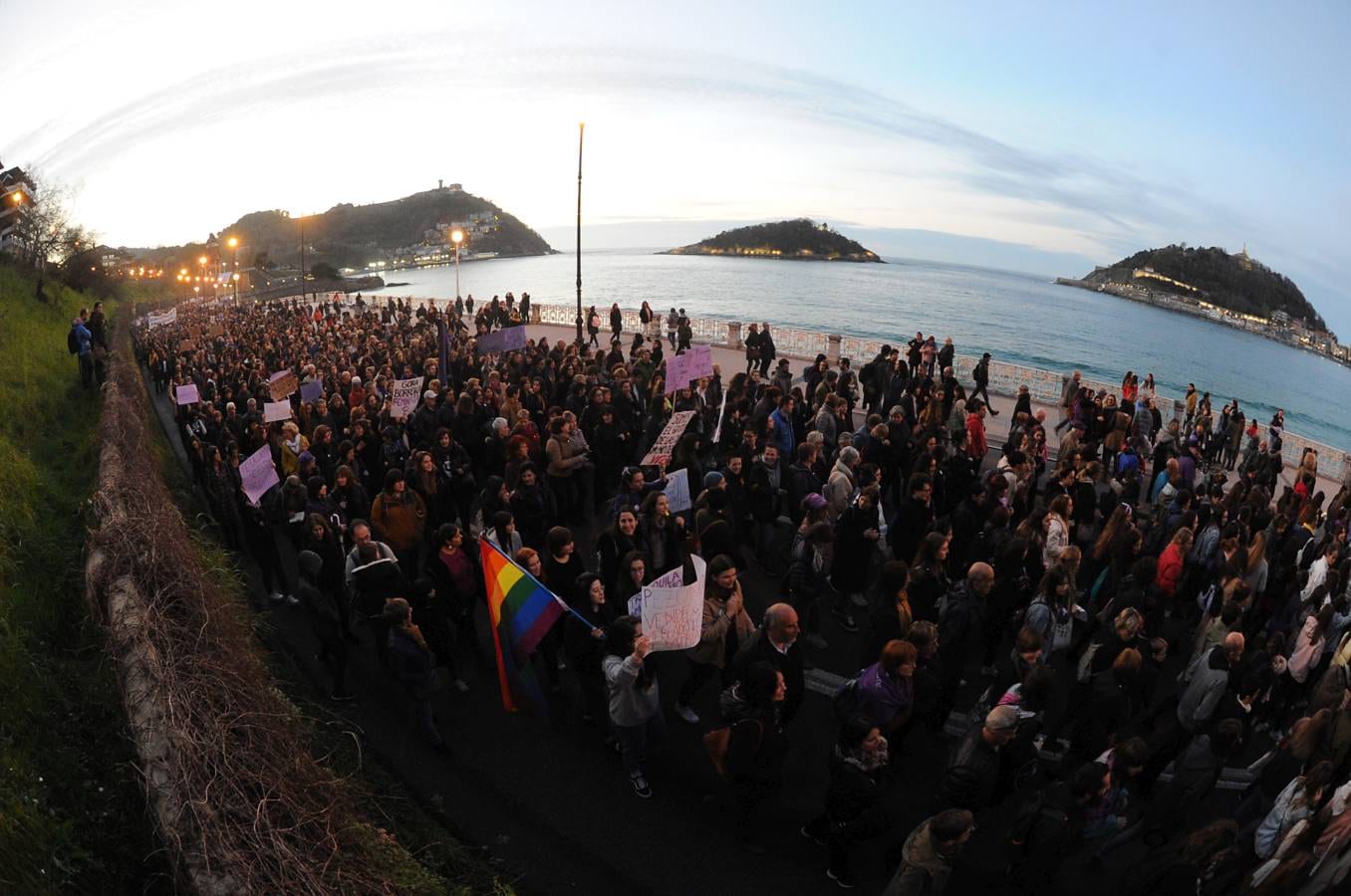 Manifestación que tuvo lugar por la tarde en San Sebastián el pasado 8M. 