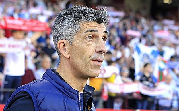 Imanol Alguacil, durante el partido ante el Sevilla. 