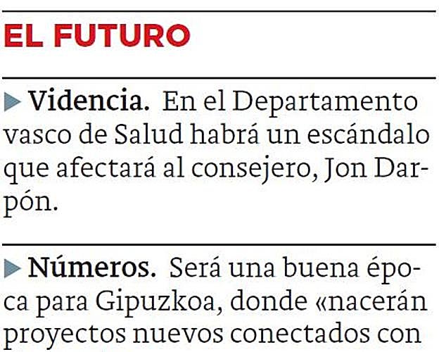 Detalle de la página de El Diario Vasco publicada el 31 de diciembre del año 2016.