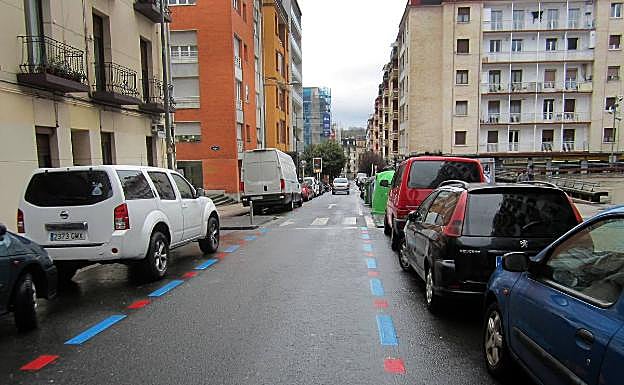 Calle Virgen del Carmen de Egia, en Donostia, que ha implantado OTA comercial
