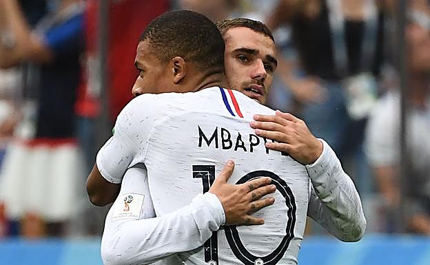 Griezmann y Mbappé, durante el Mundial de Rusia.