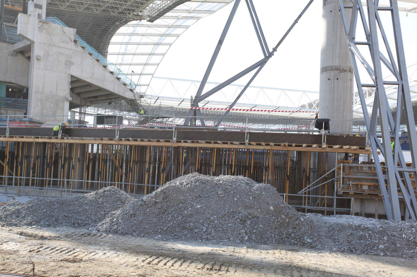Las obras del nuevo campo de la Real Sociedad avanzan a buen ritmo.