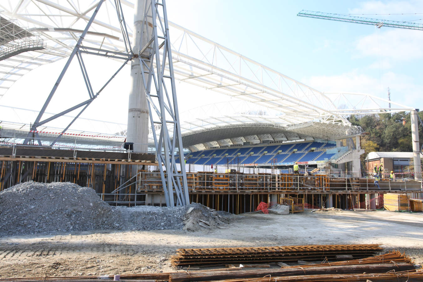 Las obras del nuevo campo de la Real Sociedad avanzan a buen ritmo.