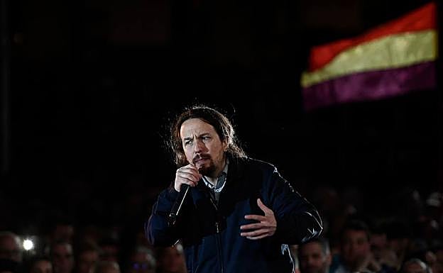Pablo Iglesias, en su mitin del pasado fin de semana en Madrid.