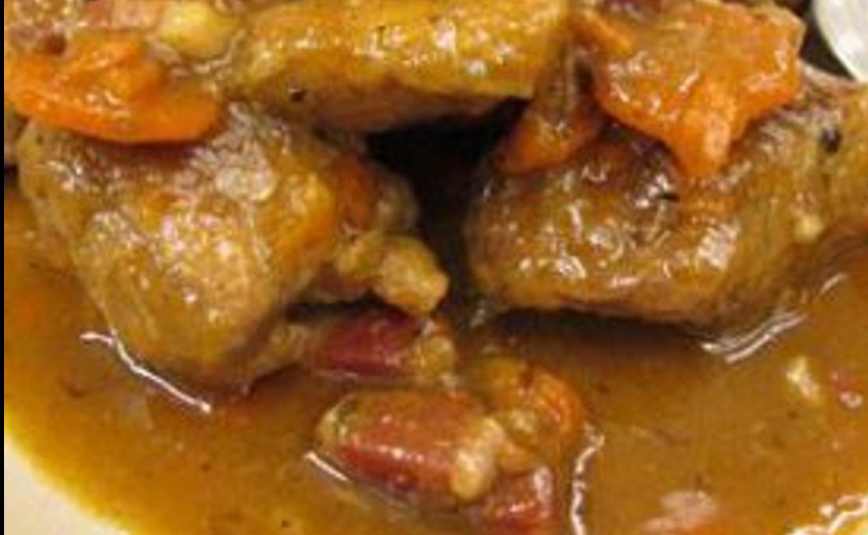 Cerdo guisado con sidra