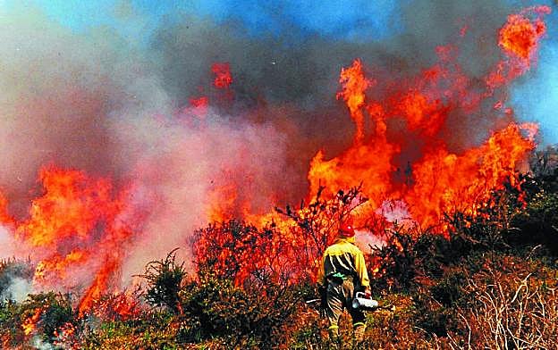 Quema controlada de pastizales. 