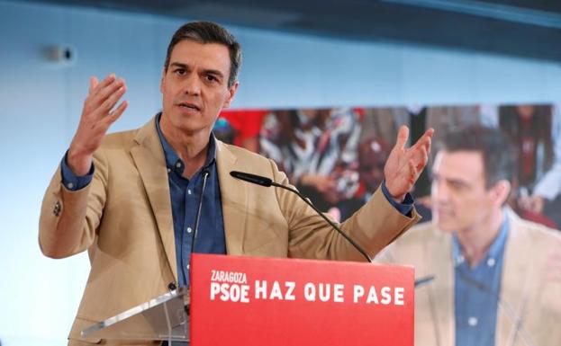 Pedro Sánchez durante un acto de campaña.
