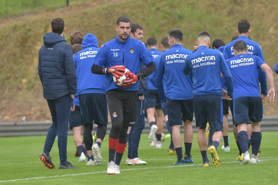 La Real Sociedad se prepara para el partido de mañana en Anoeta ante el Getafe. 