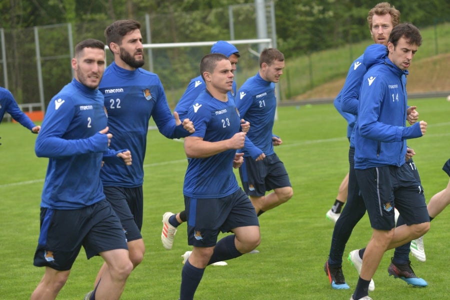 La Real Sociedad se prepara para el partido de mañana en Anoeta ante el Getafe. 
