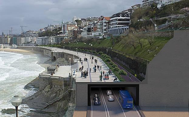 Fotomontaje de cómo quedaría el paseo de La Concha. 