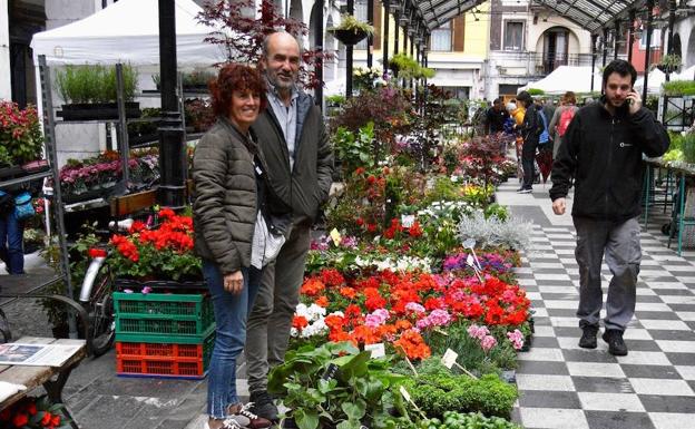 Cuatro puestos ornamentales se sumaron a la feria. 