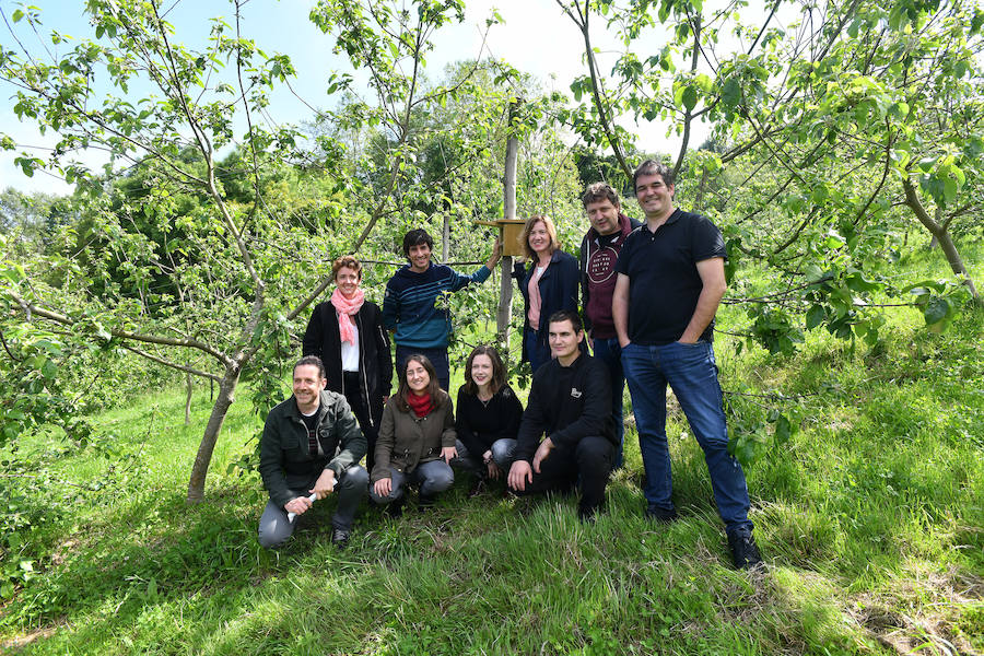 Sagardotegis y txakolindegis del territorio participan junto al Departamento de Ornitología de Aranzadi en un proyecto piloto para controlar las plagas de forma biológica 