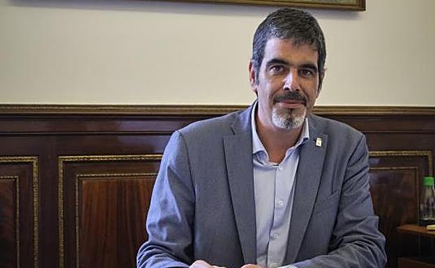 Eneko Goia, ayer en su despacho del Ayuntamiento, tras su victoria en las elecciones.