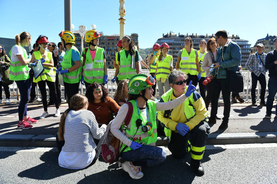 Fotos: Simulacro de incendio en el Teatro Victoria Eugenia