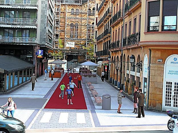 Aspecto que tendrá la calle Blas de Lezo, vista desde la calle Zubieta.