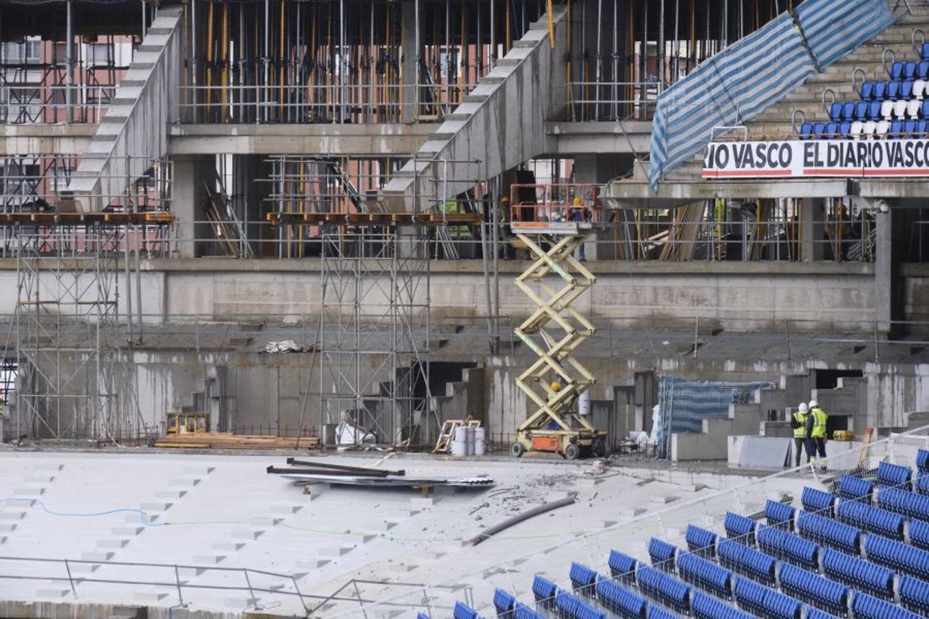 El lugar donde se ubicará la Grada Familiar, enfrente de la de Aitor Zabaleta, se espera que esté listo para el inicio de la próxima temporada