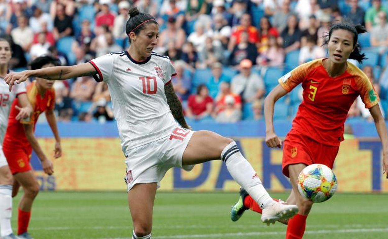 Jennifer Hermoso, durante el partido ante China.