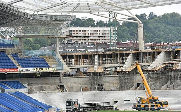 Galería. Imágenes de la evolución de las obras desde el interior de Anoeta