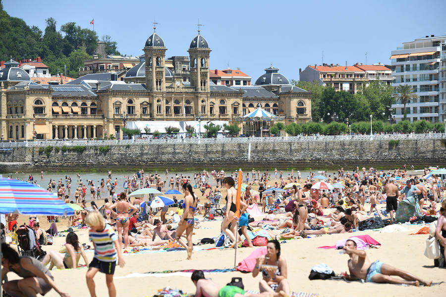Fotos: La ola de calor en Gipuzkoa, en imáganes