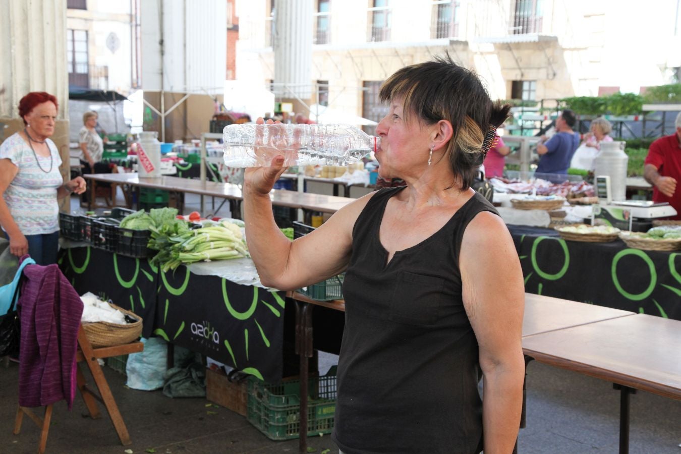 En el mercado de Ordizia también han notado el golpe de calor.