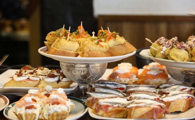 Algunos de los pintxos del Gorriti. 