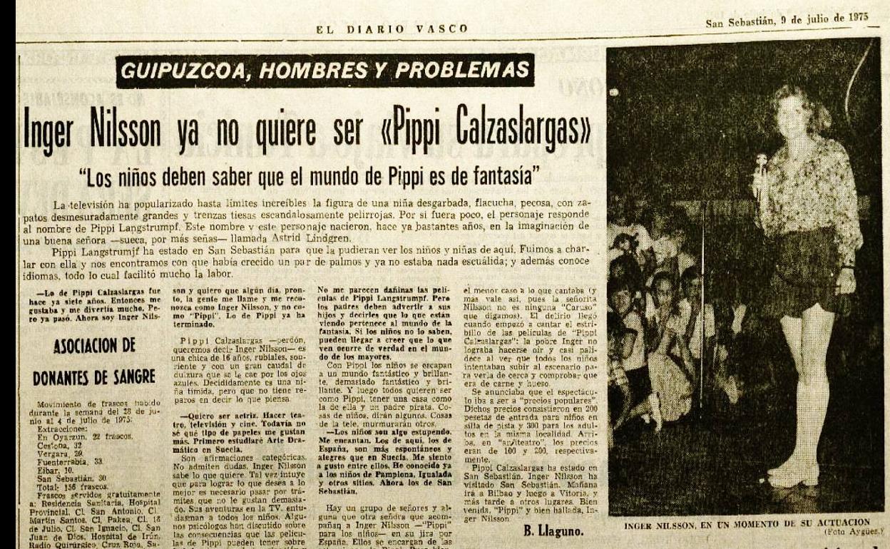 La actriz de Pippi en DV, 9 de julio de 1975