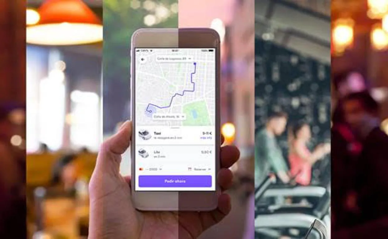 Un usuario pide un taxi a través de la 'app' de Cabify.