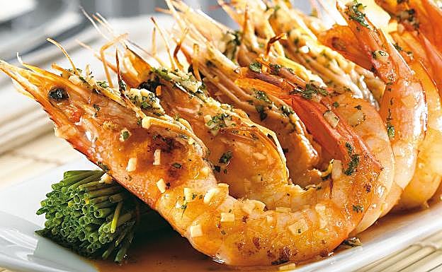 Gambas al ajillo de Martín Berasategui. 