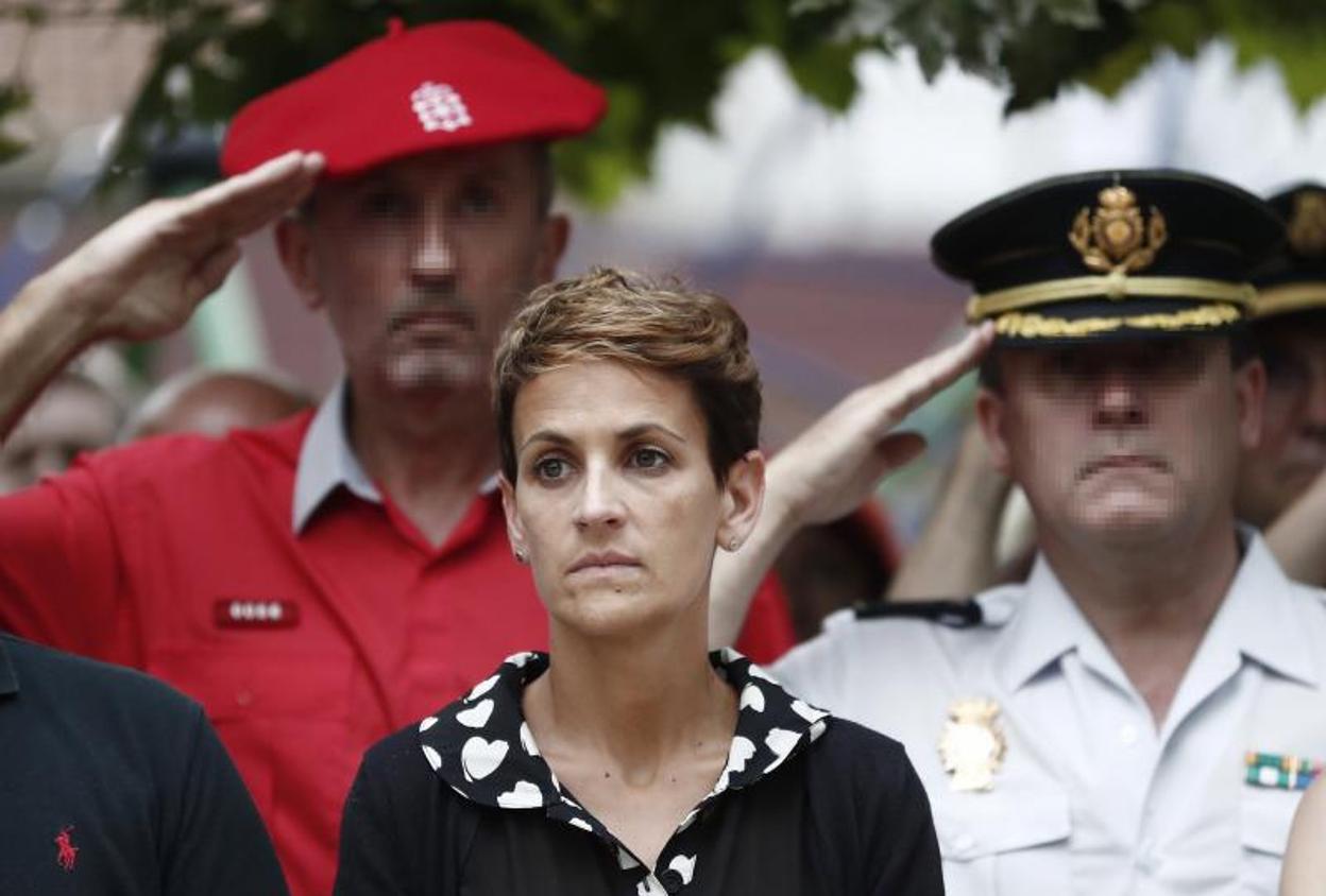 María Chivite, durante el homenaje a Francisco Casanova el pasado viernes en Berriozar. 