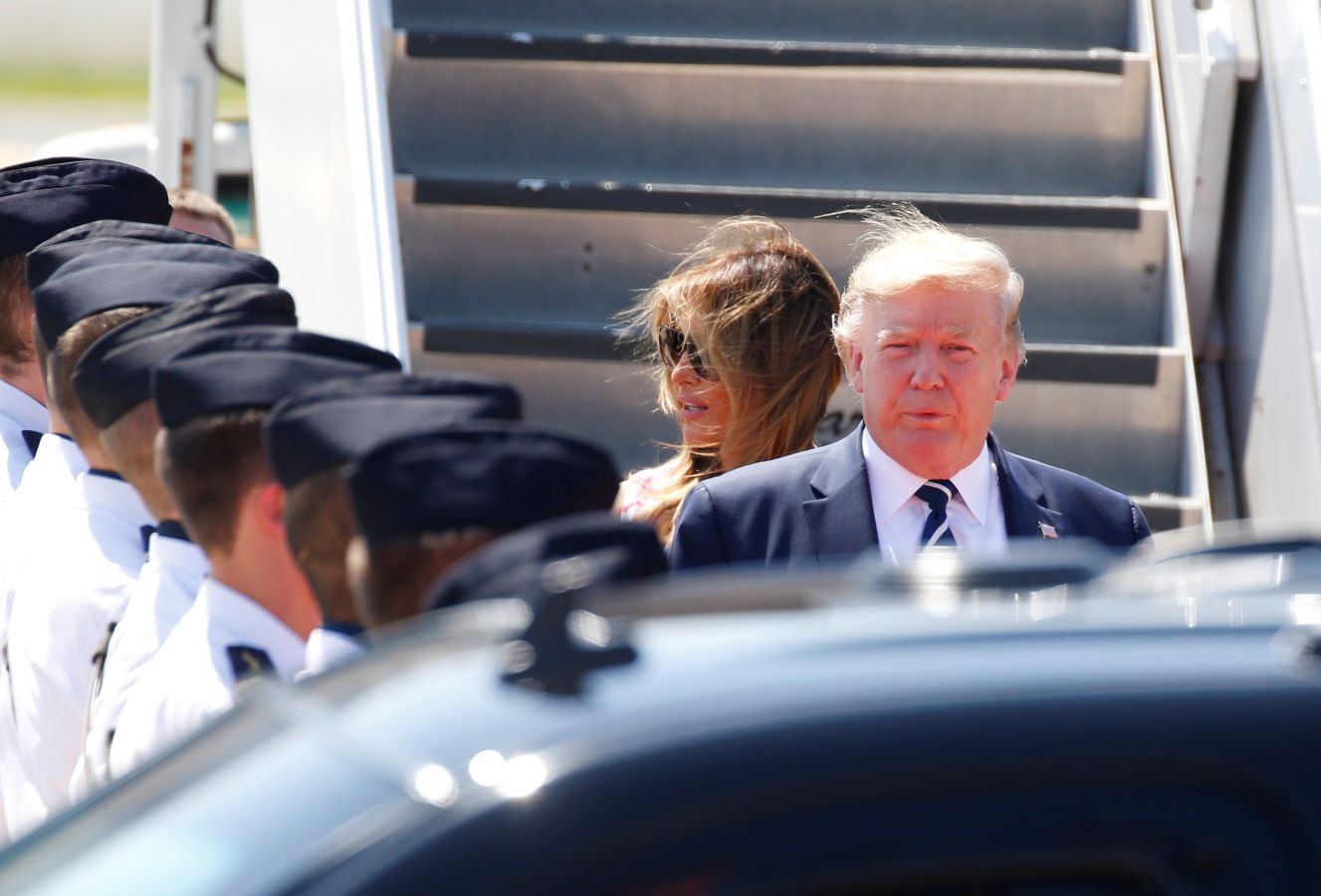 Donald y Melania Trump han llegado este sábado a Francia. 