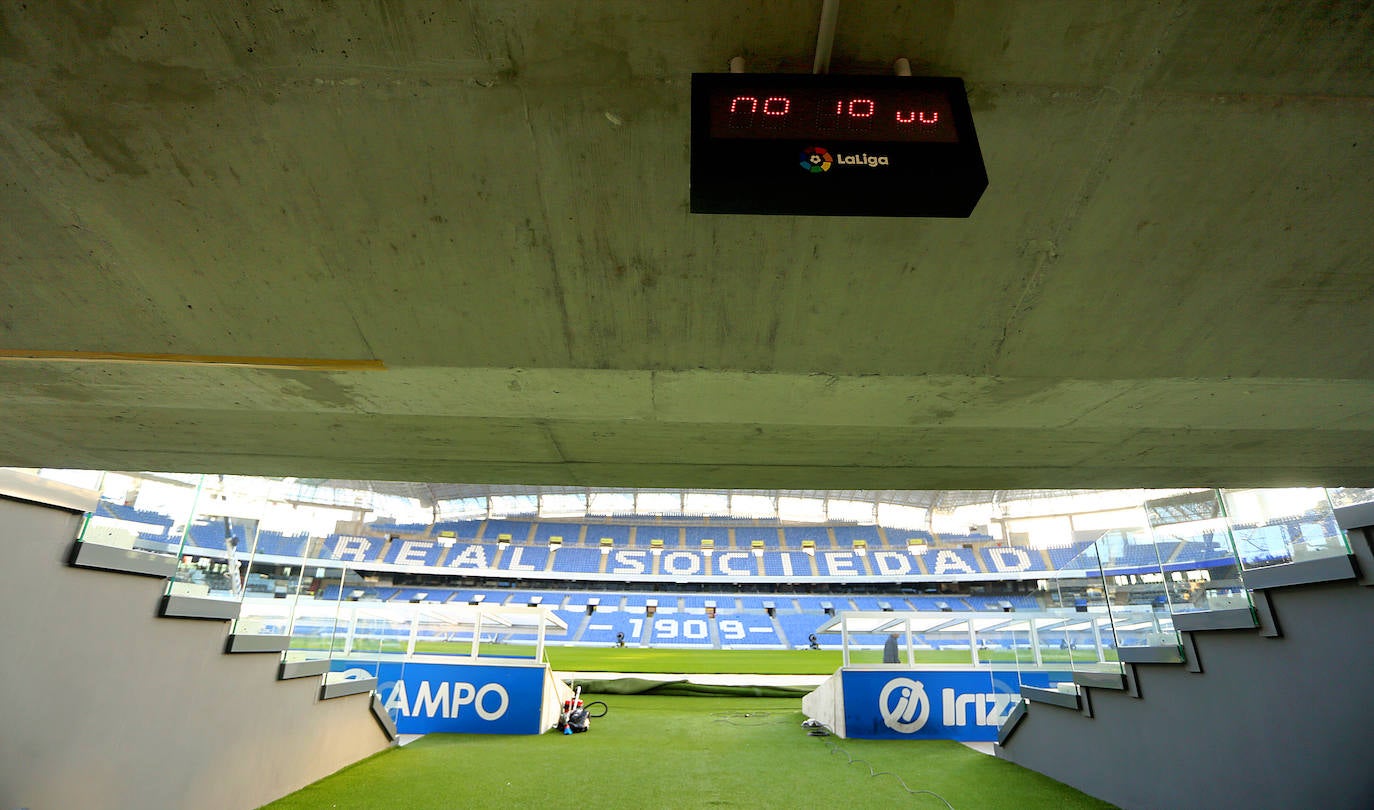 El estadio prácticamente está listo para acoger su estreno con todas las gradas completas en el Real Sociedad - Atlético de Madrid del próximo sábado 14