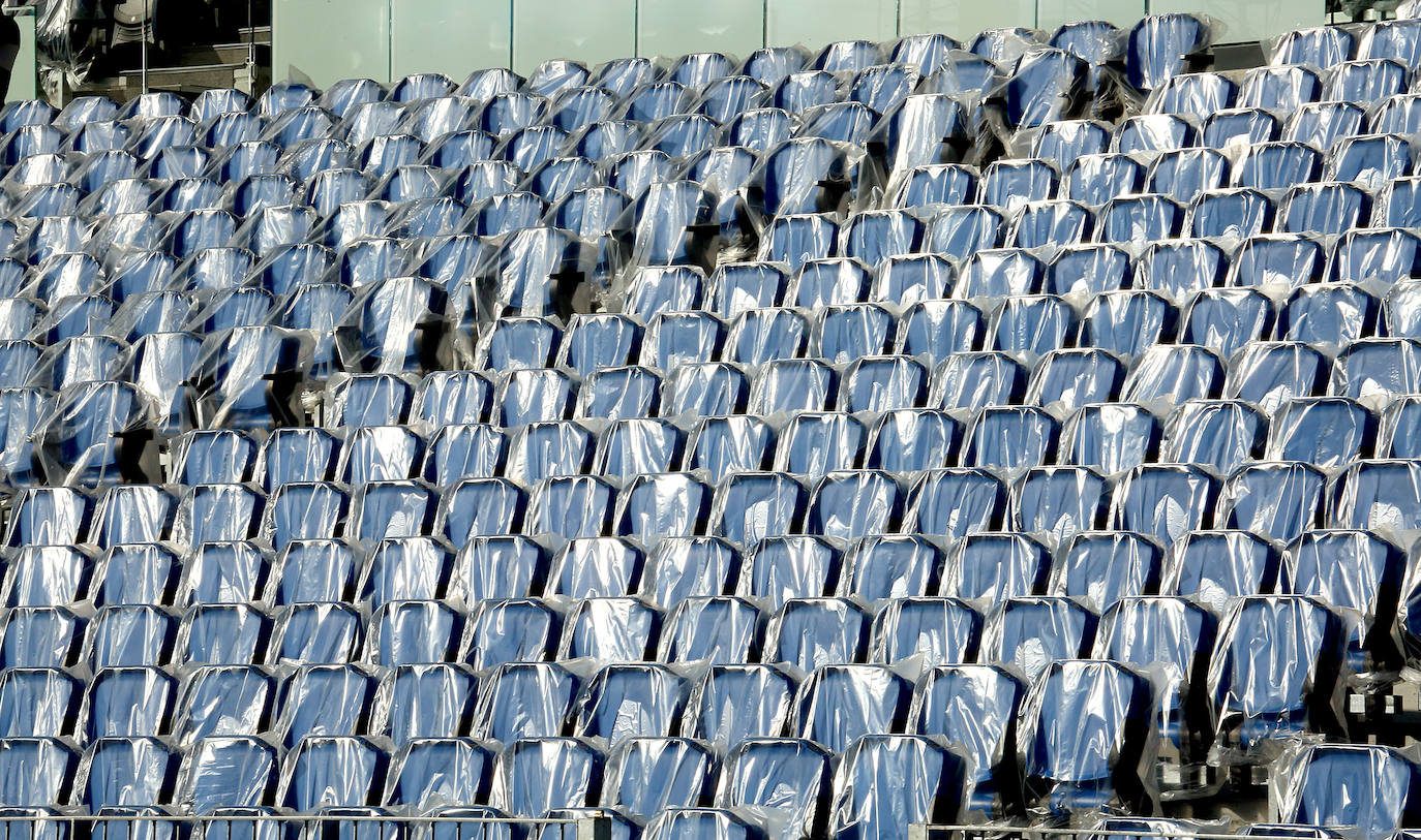 El estadio prácticamente está listo para acoger su estreno con todas las gradas completas en el Real Sociedad - Atlético de Madrid del próximo sábado 14