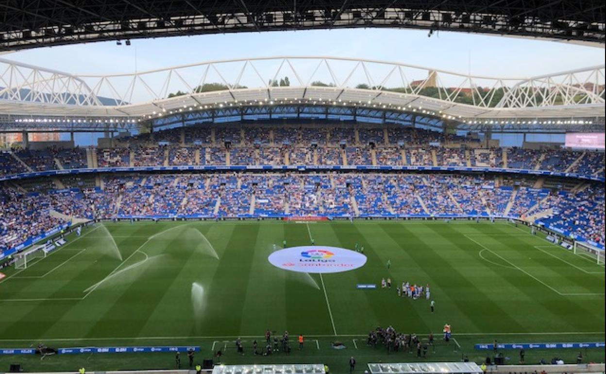 Así lucía Anoeta instantes antes del inicio del partido.