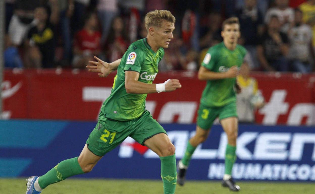 Odegaard durante el partido del domingo ante el Sevilla. 